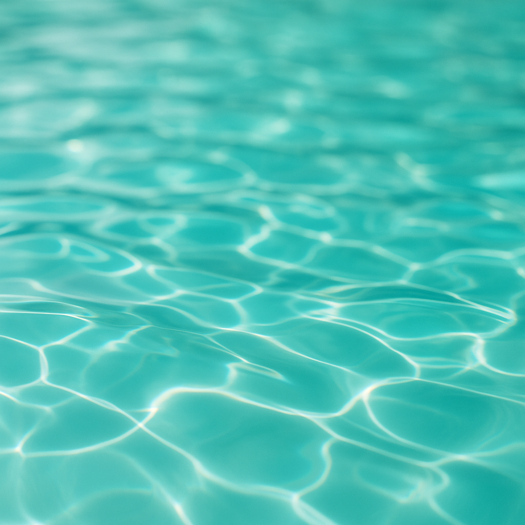 Detalle del agua de una minipiscina al sol